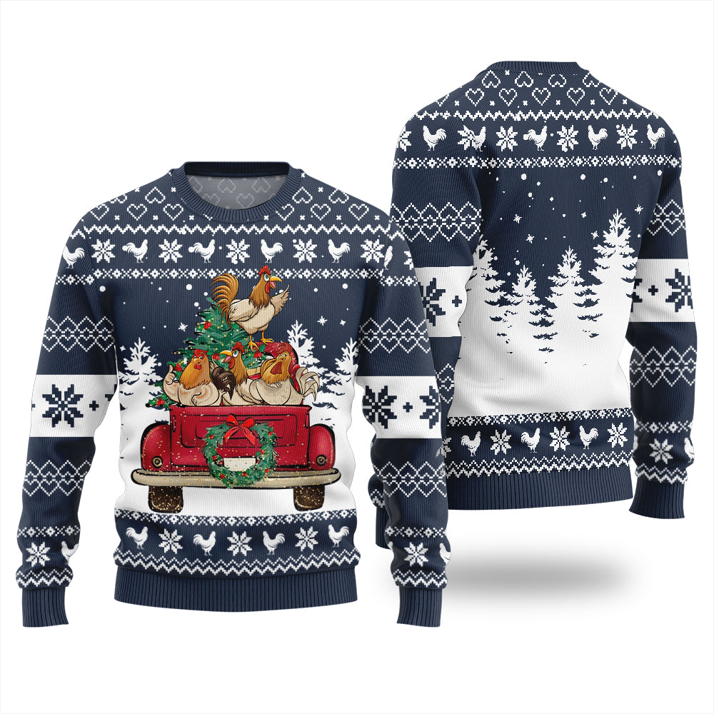 Funny Festive Chicken Ugly Christmas Sweater