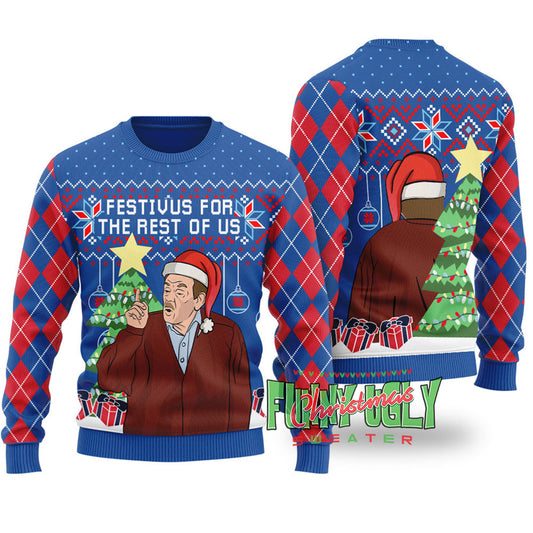 Funny Festivus For The Rest Of Us Seinfeld Christmas Sweater Royal