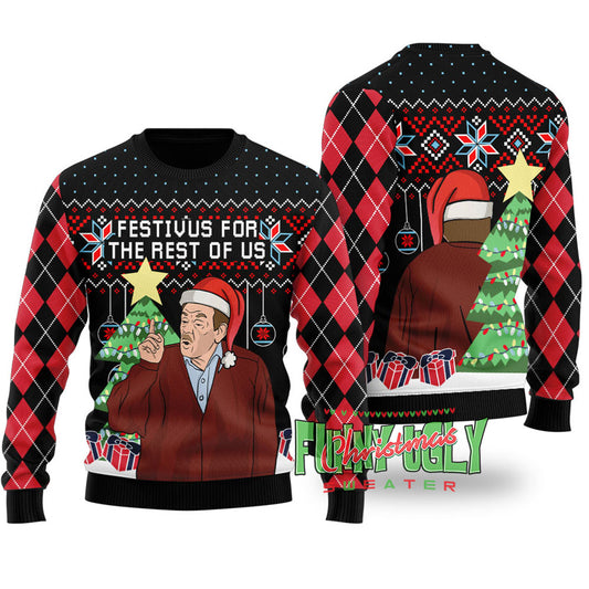 Funny Festivus For The Rest Of Us Seinfeld Christmas Sweater Black