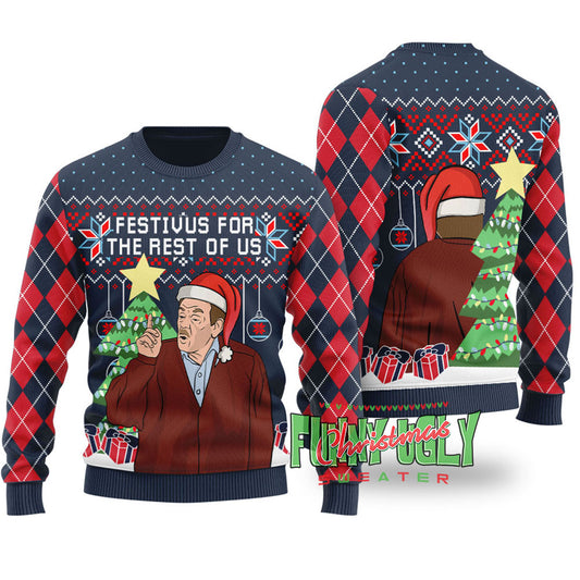 Funny Festivus For The Rest Of Us Seinfeld Christmas Sweater Navy