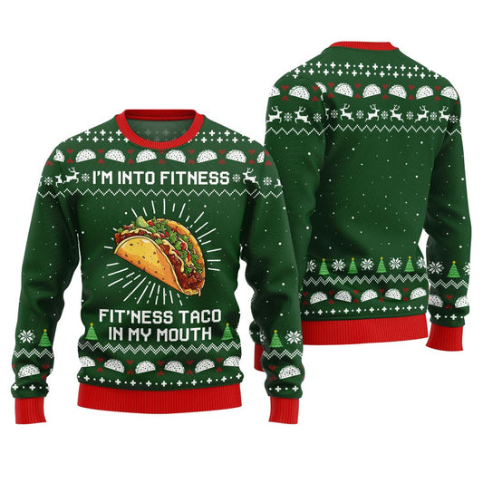 Funny Fitness Taco Ugly Christmas Sweater