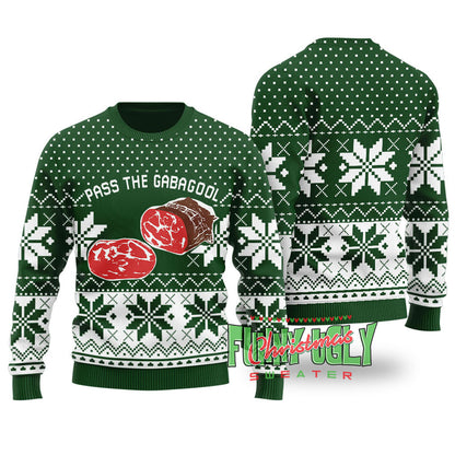 Funny Gabagool Ugly Christmas Sweater Forest Green