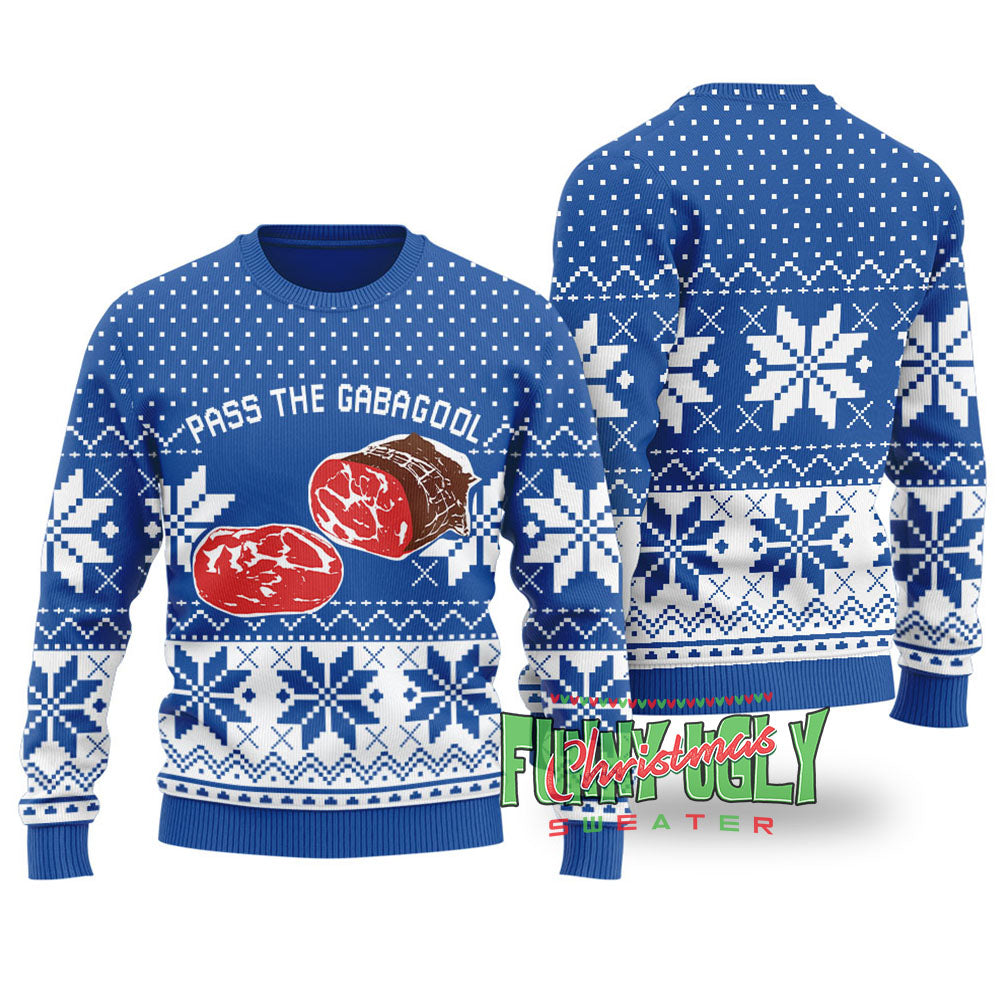 Funny Gabagool Ugly Christmas Sweater Royal