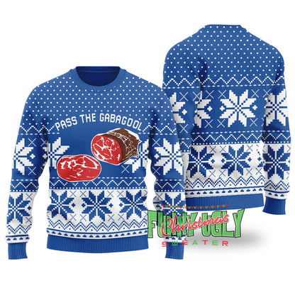 Funny Gabagool Ugly Christmas Sweater Royal