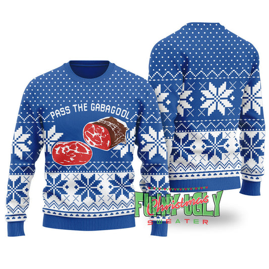 Funny Gabagool Ugly Christmas Sweater Royal