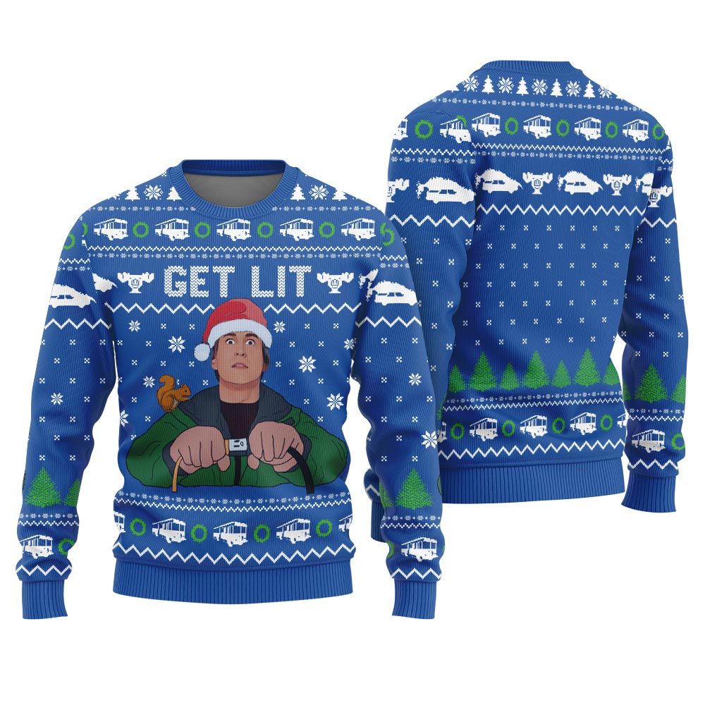 Funny Get Lit Christmas Sweater Men