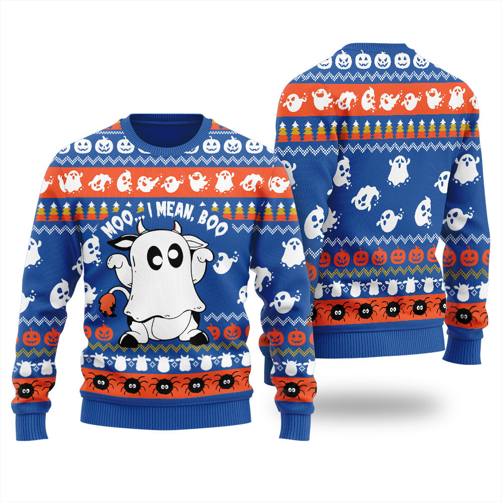 Funny Ghost Cow Ugly Halloween Sweater