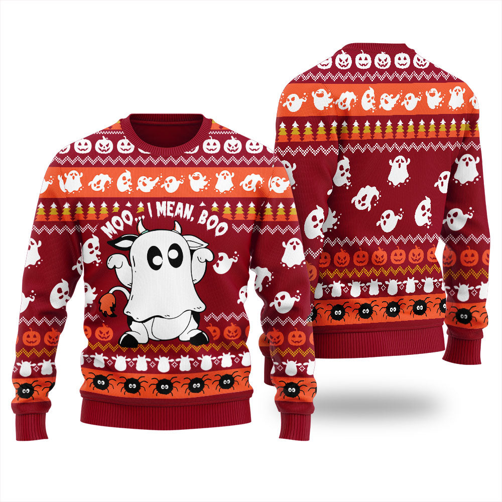 Funny Ghost Cow Ugly Halloween Sweater