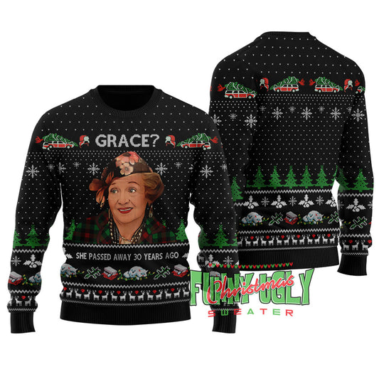 Funny Grace The Blessing Ugly Christmas Sweater Black