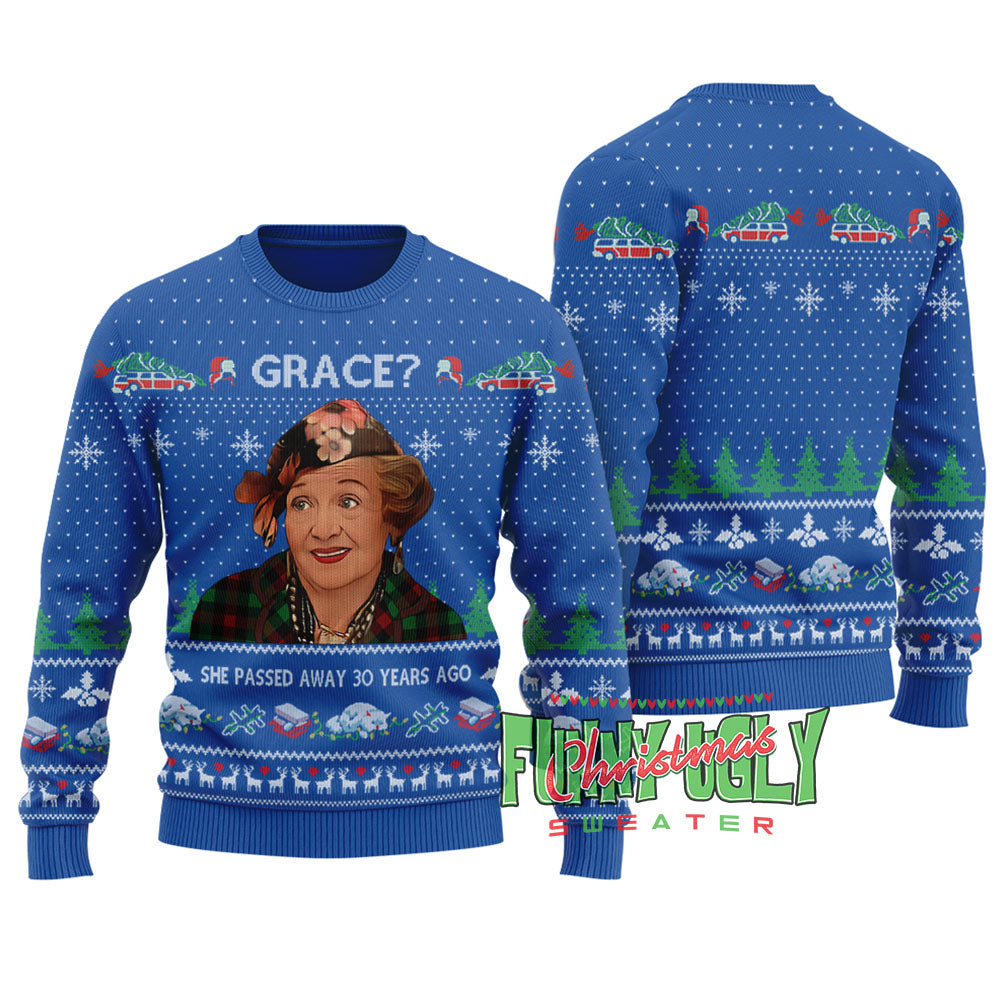 Funny Grace The Blessing Ugly Christmas Sweater Royal