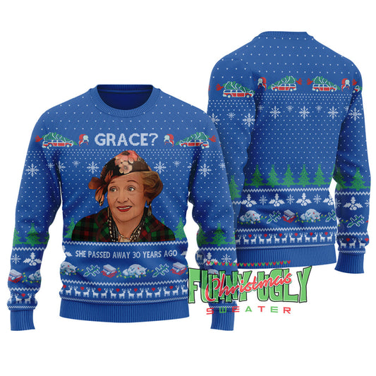 Funny Grace The Blessing Ugly Christmas Sweater Royal