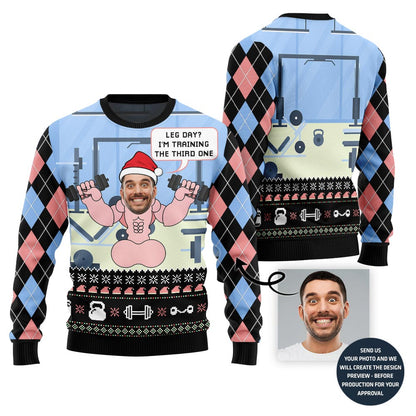 Funny Gym Custom Face Naughty Ugly Christmas Sweater