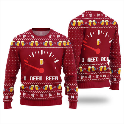 Funny I Need Beer Ugly Christmas Sweater