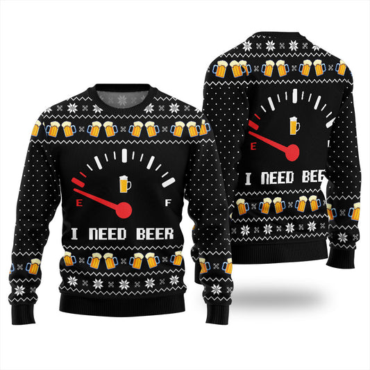 Funny I Need Beer Ugly Christmas Sweater