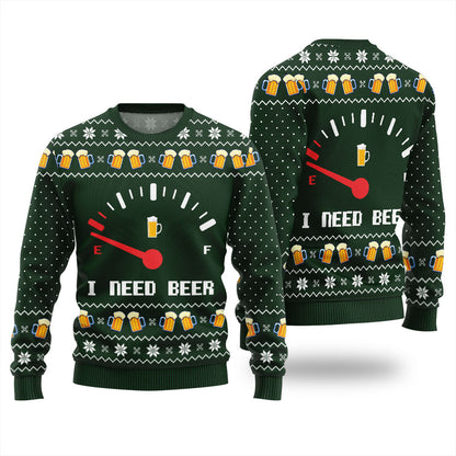 Funny I Need Beer Ugly Christmas Sweater