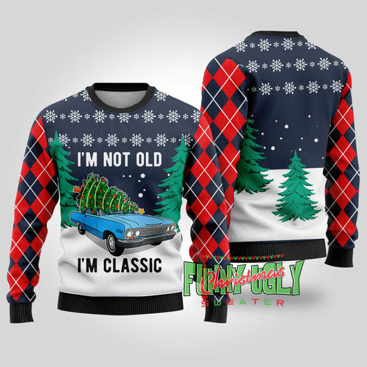 Funny I Am Classic Ugly Christmas Sweater Navy