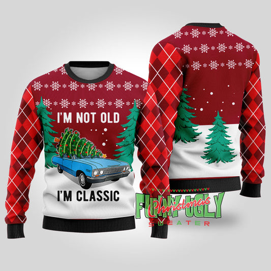 Funny I Am Classic Ugly Christmas Sweater Cardinal Red