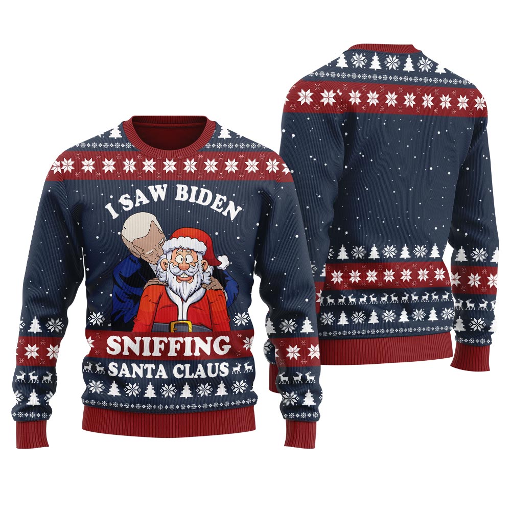 Funny Joe Biden Santa Claus Men's Ugly Christmas Sweater