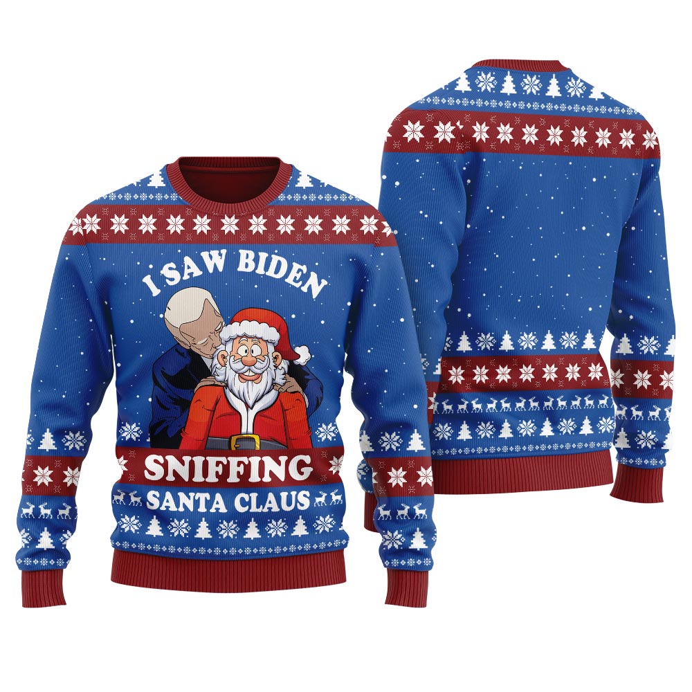 Funny Joe Biden Santa Claus Men's Ugly Christmas Sweater