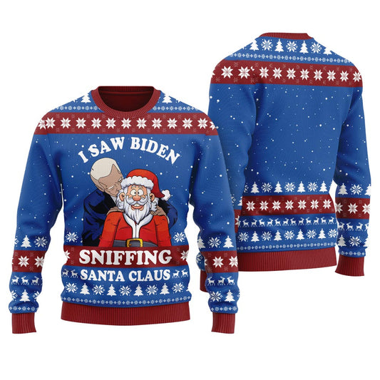 Funny Joe Biden Santa Claus Men's Ugly Christmas Sweater