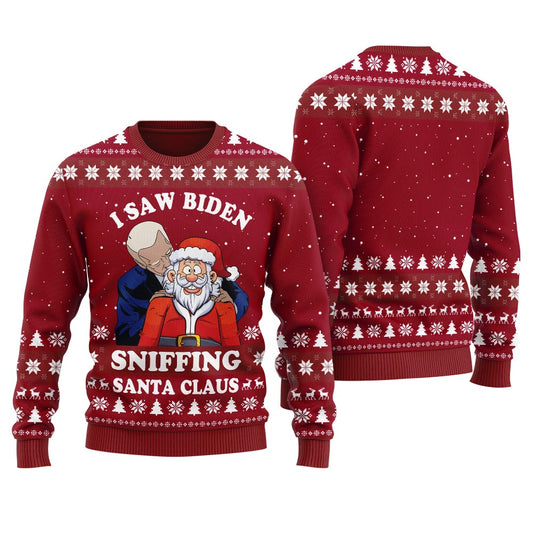 Funny Joe Biden Santa Claus Women's Ugly Sweater
