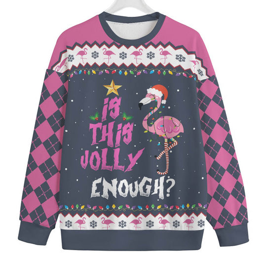 Funny Jolly Flamingo Mens Big And Tall Christmas Sweater