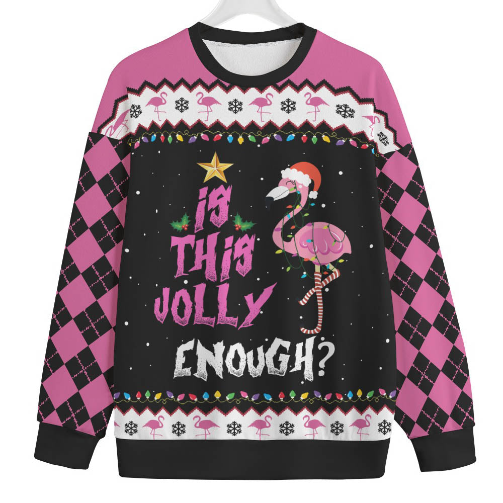 Funny Jolly Flamingo Plus Size Womens Ugly Christmas Sweater