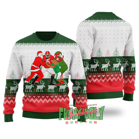 Funny Jordan Davis Ugly Christmas Sweater Forest Green