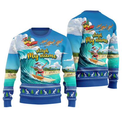 Funny Kangaroo Sleigh Ride Goes Australia Ugly Christmas Sweater