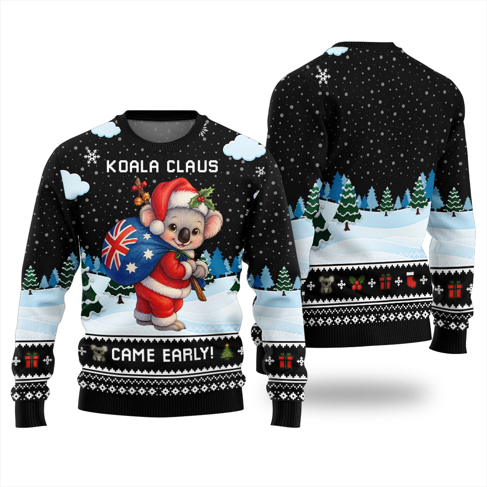 Funny Koala Claus Is Coming Ugly Christmas Sweater