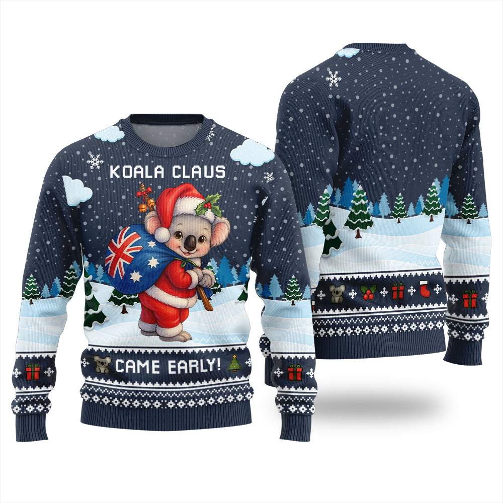 Funny Koala Claus Is Coming Ugly Christmas Sweater