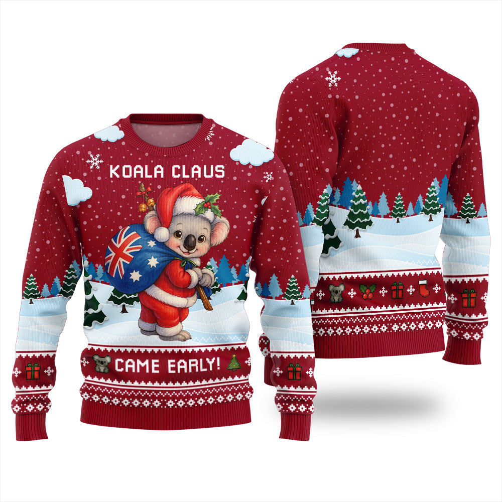 Funny Koala Claus Is Coming Ugly Christmas Sweater