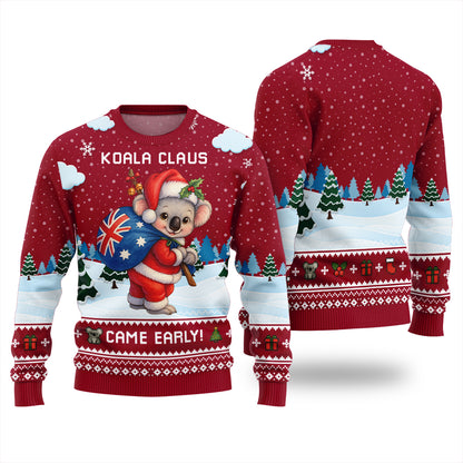 Funny Koala Claus Is Coming Ugly Christmas Sweater