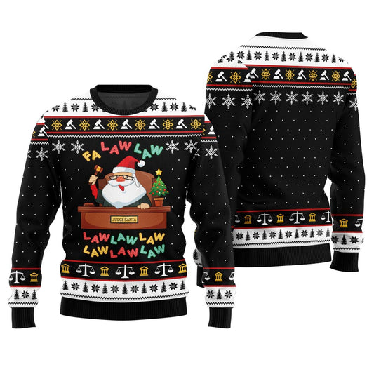 Funny Lawyer Fa Law Law Ugly Christmas Sweater Black