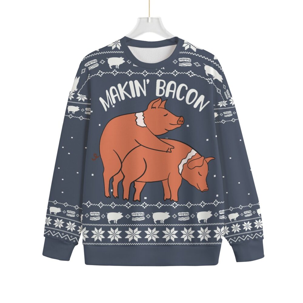 Funny Making Bacon Ugly Christmas Sweater Plus Size For Men and Women