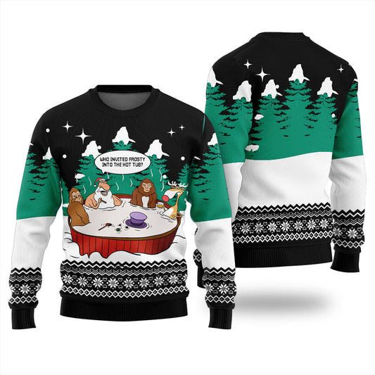 Funny Meeting With Santa Xmas Sweaters For Ladies