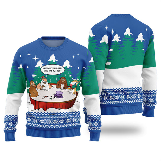 Funny Meeting With Santa Xmas Sweaters For Ladies
