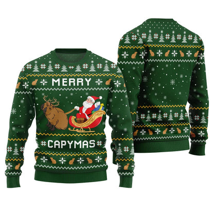 Funny Merry Capybara Christmas Sweater