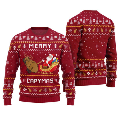 Funny Merry Capybara Christmas Sweater