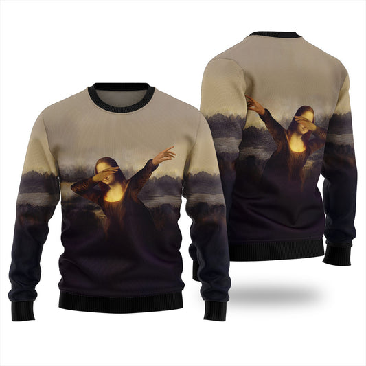 Funny Mona Lisa Ugly Christmas Sweater