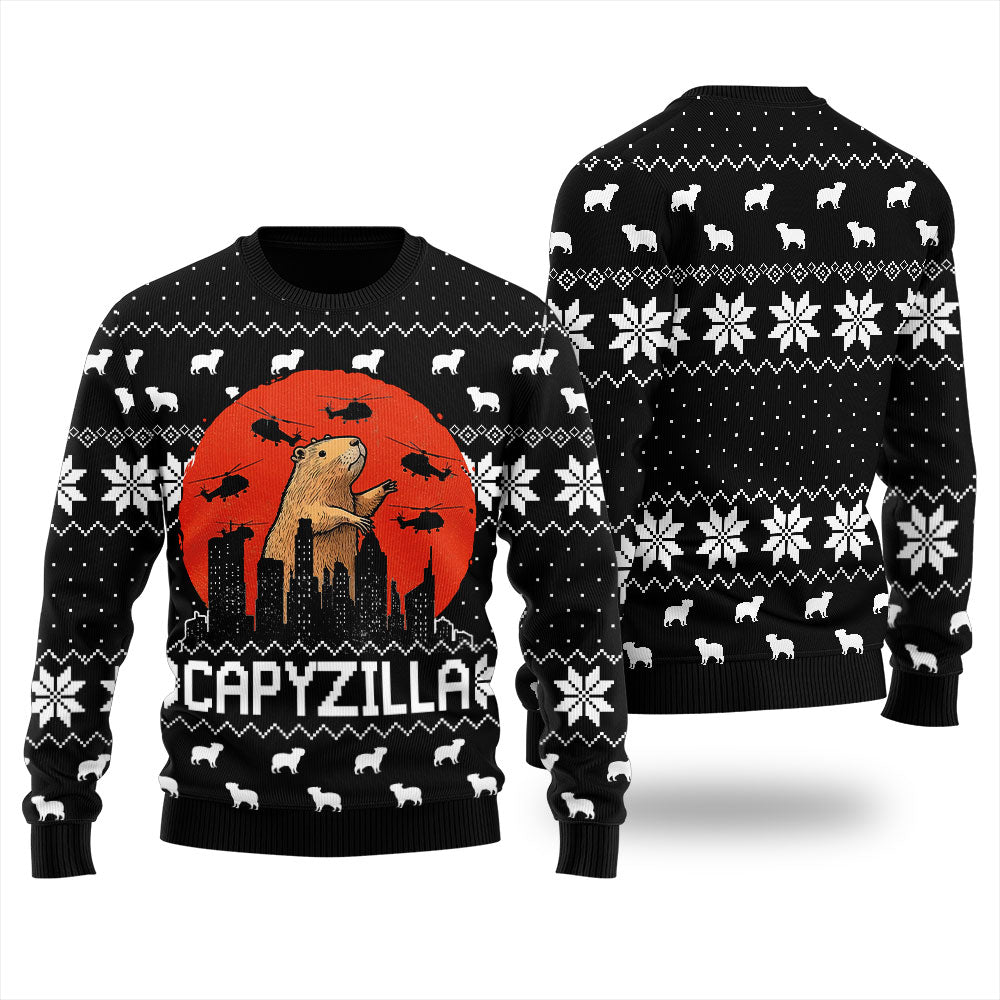 Funny Monster Capybara Funny Christmas Sweater