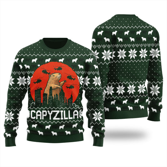Funny Monster Capybara Funny Christmas Sweater