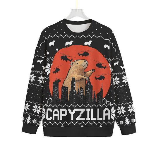 Funny Monster Capybara Plus Size Christmas Sweater