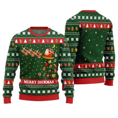 Funny Naughty Merry Dickmas Ugly Xmas Sweater