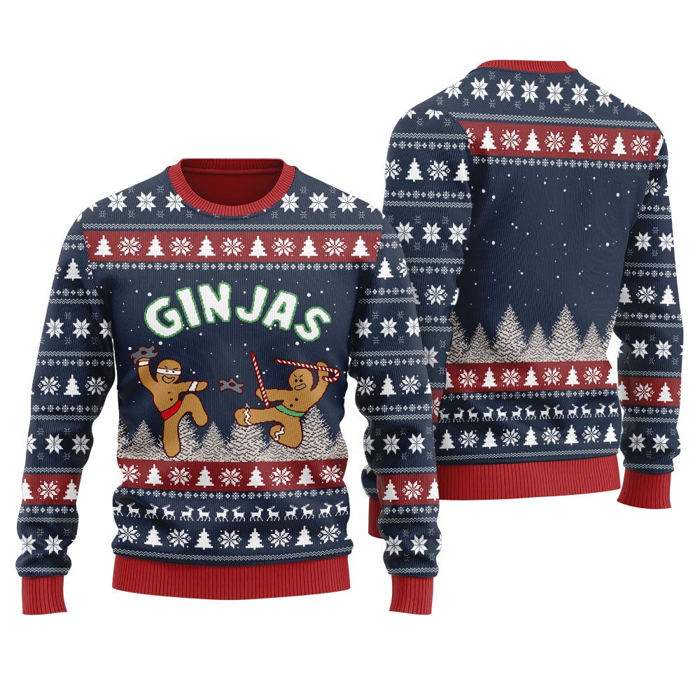Ninja Gingerbread Christmas Sweater Women