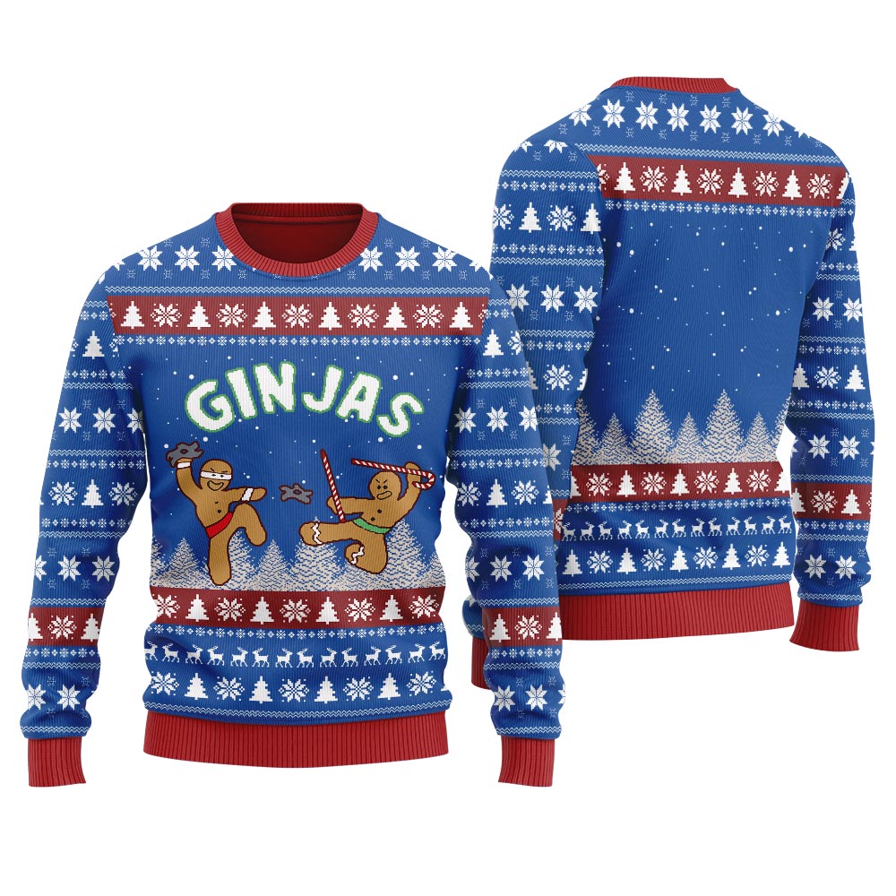 Ninja Gingerbread Christmas Sweater Women