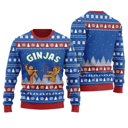 Ninja Gingerbread Christmas Sweater Women