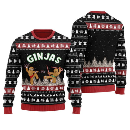 Ninja Gingerbread Christmas Sweater Women
