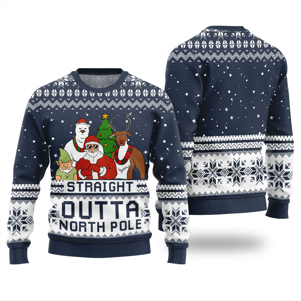 Funny North Pole Ugly Christmas Sweater