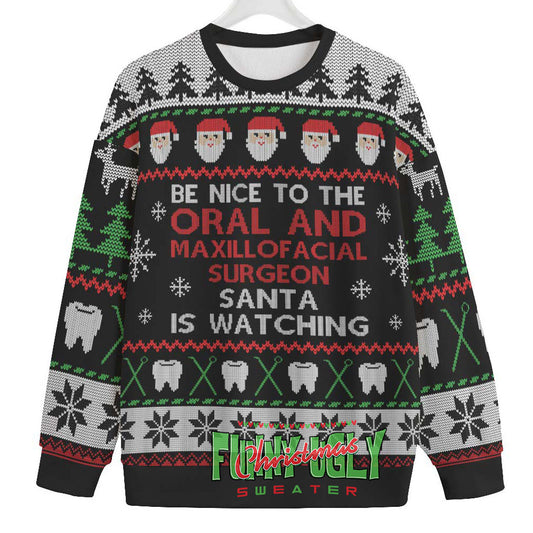 Funny Oral And Maxillofacial Surgeon Ugly Christmas Sweater Black